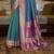teal soft silk blend woven saree with unstitched blouse piece