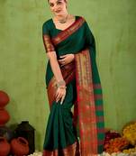 Raag varnam green narayanpet mercerized cotton saree