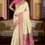 beige soft silk blend woven saree with unstitched blouse piece