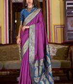 beige soft silk blend woven saree with unstitched blouse piece
