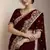 Wine Color Beautiful Embroidery detailling Satin Silk Saree