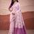 Pink modal cotton woven saree with unstitched blouse piece