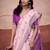 Pink modal cotton woven saree with unstitched blouse piece