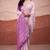 Pink modal cotton woven saree with unstitched blouse piece
