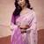 Pink modal cotton woven saree with unstitched blouse piece