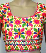 white cotton stitched embroidery blouse