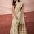 Beige modal cotton woven saree with unstitched blouse piece