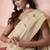 Beige modal cotton woven saree with unstitched blouse piece