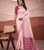 Gajari modal cotton woven saree with unstitched blouse piece