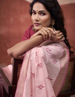 Gajari modal cotton woven saree with unstitched blouse piece 2