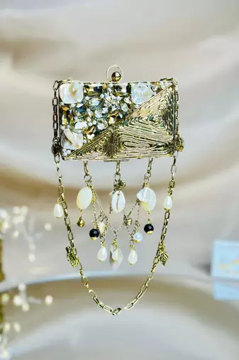 Khwaish viral nano clutch bag - gold