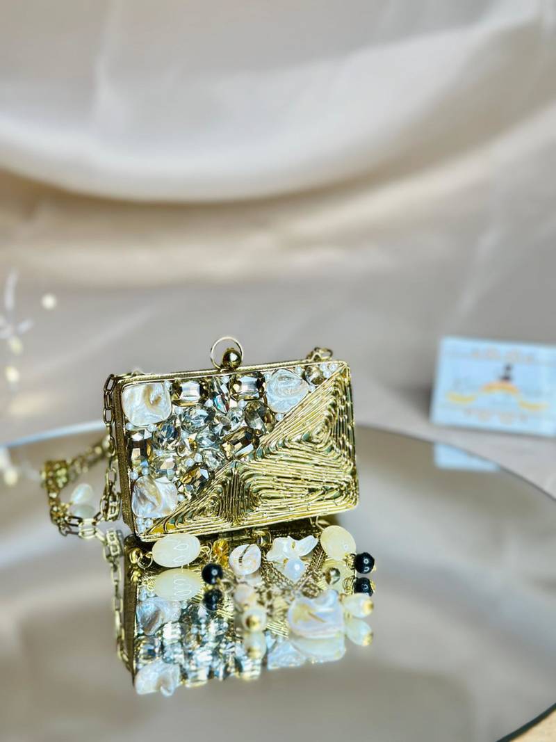 Khwaish viral nano clutch bag - gold