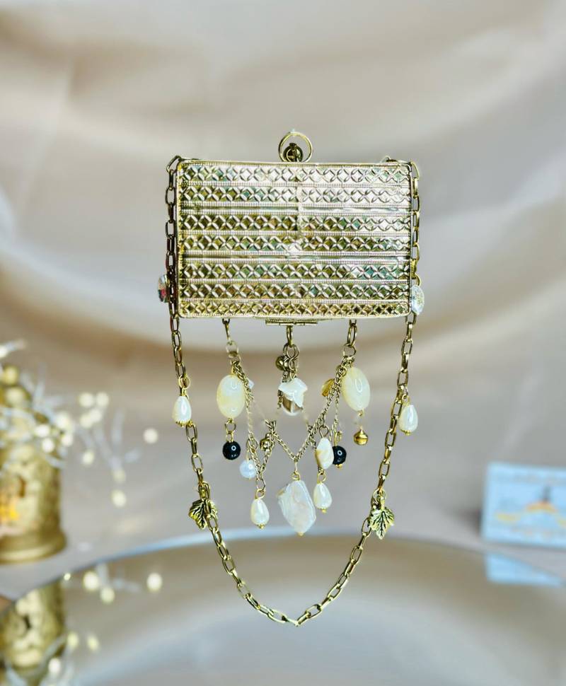 Khwaish viral nano clutch bag - gold