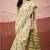 Parrot green modal cotton woven saree with unstitched blouse piece
