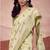 Parrot green modal cotton woven saree with unstitched blouse piece