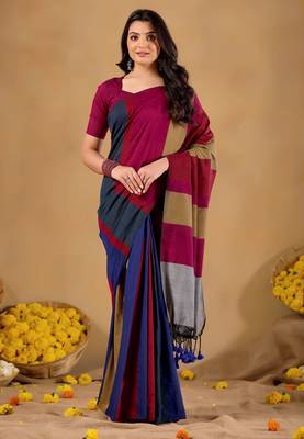 Raag varnam grey handloom khadi cotton saree 3