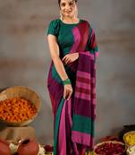 Raag varnam multi handloom khadi cotton saree