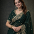 Green Color Beautiful Embroidery detailling Satin Silk Saree