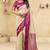 beige satin silk blend woven saree with unstitched blouse piece