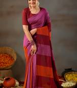 Raag varnam pink handloom khadi cotton saree