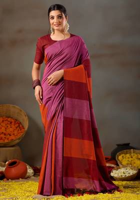 Raag varnam pink handloom khadi cotton saree 3