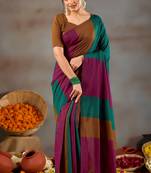 Raag varnam rama green handloom khadi cotton saree
