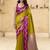 mehendi satin silk blend woven saree with unstitched blouse piece
