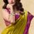 mehendi satin silk blend woven saree with unstitched blouse piece