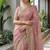 Pink Color Beautiful Embroidery detailling Satin Silk Saree