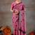 Raag varnam pink handloom print cotton saree