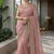 Pink Color Beautiful Embroidery detailling Satin Silk Saree