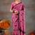 Raag varnam pink handloom print cotton saree