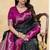 black satin silk blend woven saree with unstitched blouse piece
