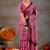 Raag varnam pink handloom print cotton saree