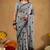 Raag varnam grey handloom print cotton saree
