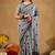Raag varnam grey handloom print cotton saree