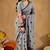 Raag varnam grey handloom print cotton saree