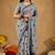Raag varnam grey handloom print cotton saree