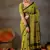 Raag varnam mehandi green handloom print cotton saree