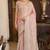 pink satin banarasi silk blend woven saree with unstitched blouse piece