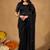 Raag varnam black  handloom gini cotton saree