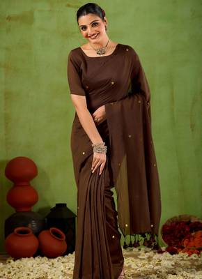 Raag varnam coffe  handloom gini cotton saree 1