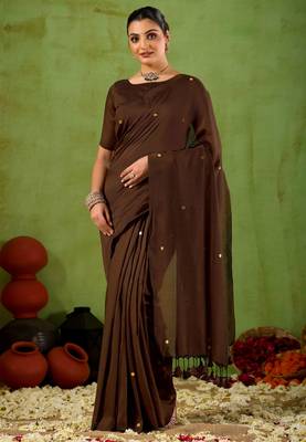 Raag varnam coffe  handloom gini cotton saree 3