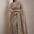 Grey Color Beautiful Embroidery detailling Satin Silk Saree