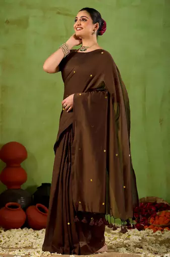 Raag varnam coffe  handloom gini cotton saree