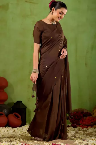 Raag varnam coffe  handloom gini cotton saree