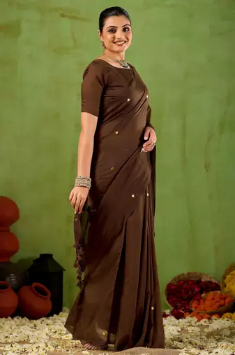 Raag varnam coffe  handloom gini cotton saree