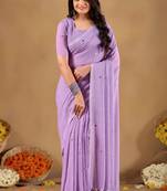 Raag varnam lavnder handloom gini cotton saree