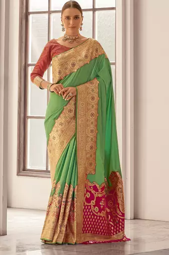 grey soft silk blend woven saree with unstitched blouse piece