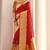 red soft silk blend woven saree with unstitched blouse piece